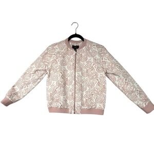 Victoria Beckham for Target Paisley Jacquard‎ Bomber Jacket Pink White XL